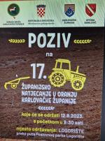 Poziv na 17. županijsko natjecanje u oranju Karlovačke županije